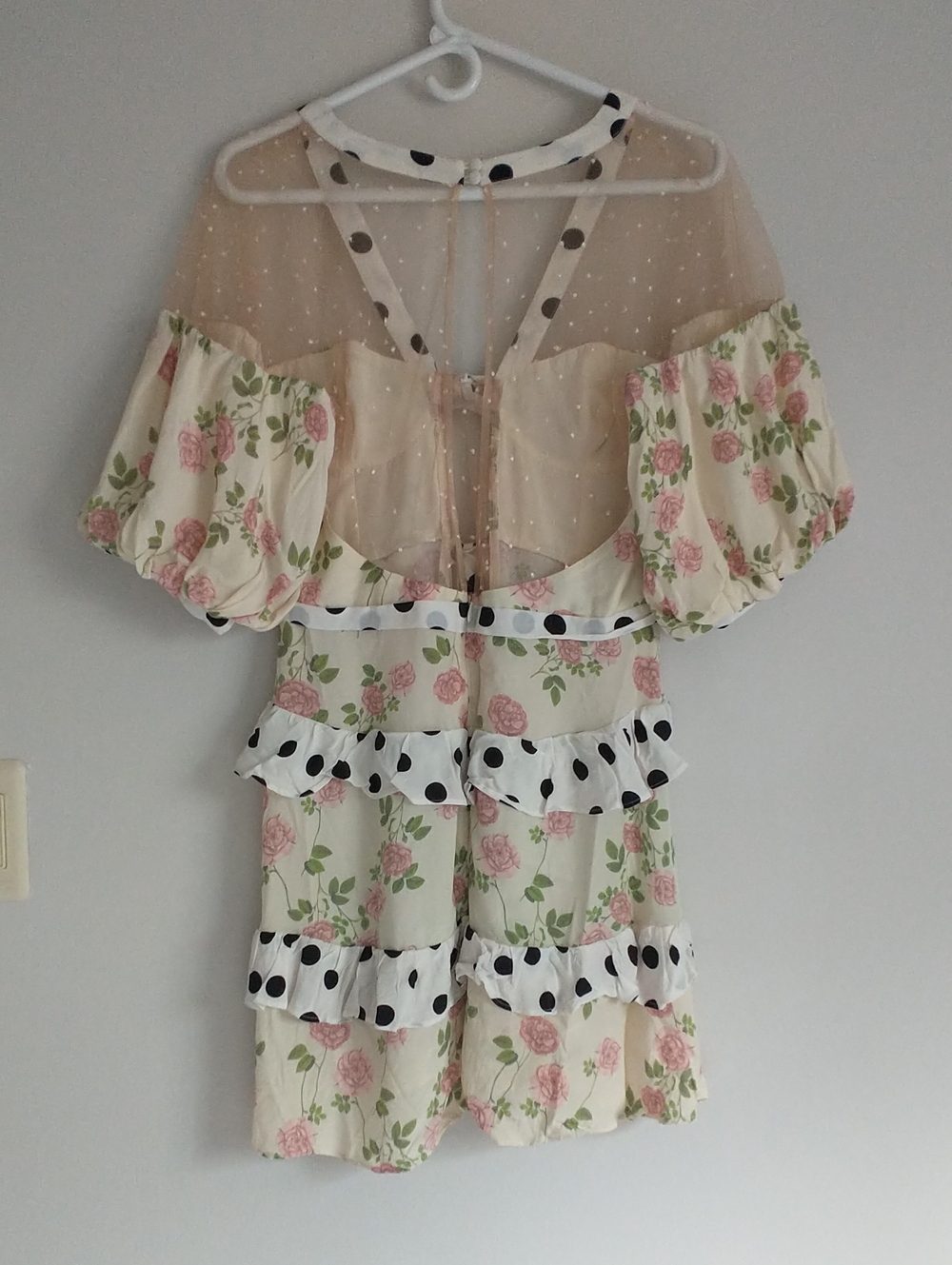 For Love and Lemons Butterscotch Tiered Mini Dress Small Shabby Chic - Picture 5 of 7